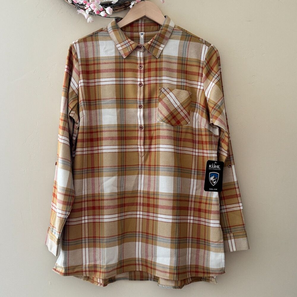 Kuhl Women's Shirt Ferrata Long Sleeve Quarter Button Up Size L